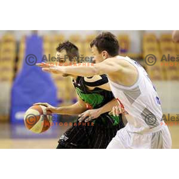 Domen Lorbek of Petrol Olimpija in action during ABA league basketball match between Petrol Olimpija and Buducnost Voli in Tivoli Hall, Ljubljana on October 29, 2017
