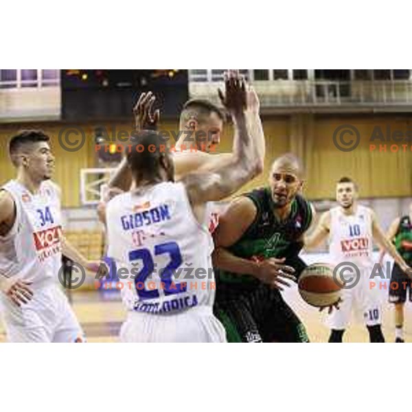 Jordan Morgan of Petrol Olimpija in action during ABA league basketball match between Petrol Olimpija and Buducnost Voli in Tivoli Hall, Ljubljana on October 29, 2017