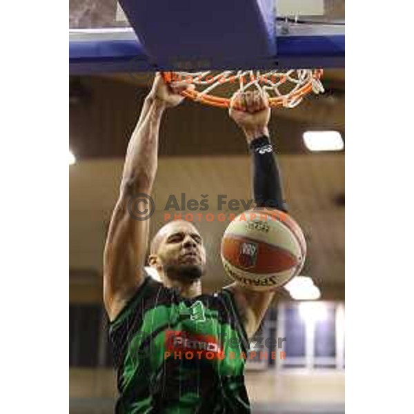 Jordan Morgan of Petrol Olimpija in action during ABA league basketball match between Petrol Olimpija and Buducnost Voli in Tivoli Hall, Ljubljana on October 29, 2017