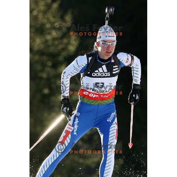 Teja Gregorin (SLO) at E.on Ruhrgas IBU World Cup biathlon race on 15 km 13.12.2007, Pokljuka, Slovenia. Photo by Ales Fevzer 