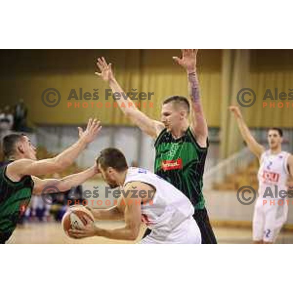 Gregor Hrovat of Petrol Olimpija in action during ABA league basketball match between Petrol Olimpija and Buducnost Voli in Tivoli Hall, Ljubljana on October 29, 2017