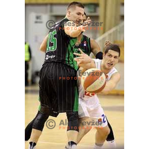 Gregor Hrovat of Petrol Olimpija in action during ABA league basketball match between Petrol Olimpija and Buducnost Voli in Tivoli Hall, Ljubljana on October 29, 2017