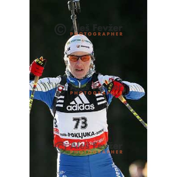 Andreja Mali at E.on Ruhrgas IBU World Cup biathlon race on 15 km 13.12.2007, Pokljuka, Slovenia. Photo by Ales Fevzer 