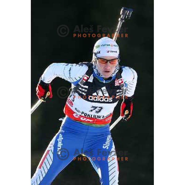 Andreja Mali (SLO) at E.on Ruhrgas IBU World Cup biathlon race on 15 km 13.12.2007, Pokljuka, Slovenia. Photo by Ales Fevzer 