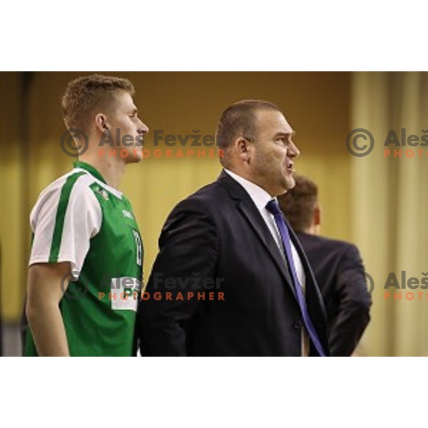 Igor Keselj, assistant coach of Petrol Olimpija in action during ABA league basketball match between Petrol Olimpija and Buducnost Voli in Tivoli Hall, Ljubljana on October 29, 2017