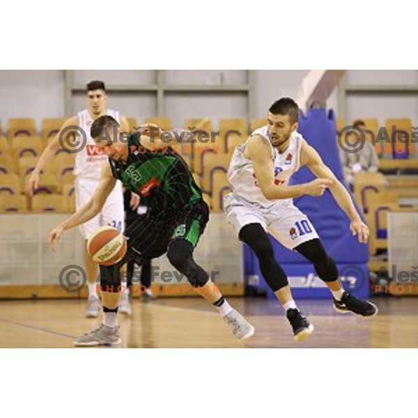 Gregor Hrovat of Petrol Olimpija in action during ABA league basketball match between Petrol Olimpija and Buducnost Voli in Tivoli Hall, Ljubljana on October 29, 2017