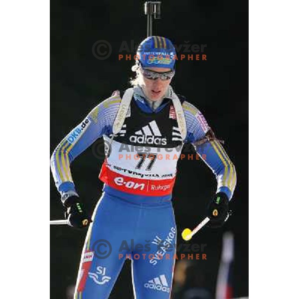 Anna Maria Nilsson (SWE) at E.on Ruhrgas IBU World Cup biathlon race on 15 km 13.12.2007, Pokljuka, Slovenia. Photo by Ales Fevzer 