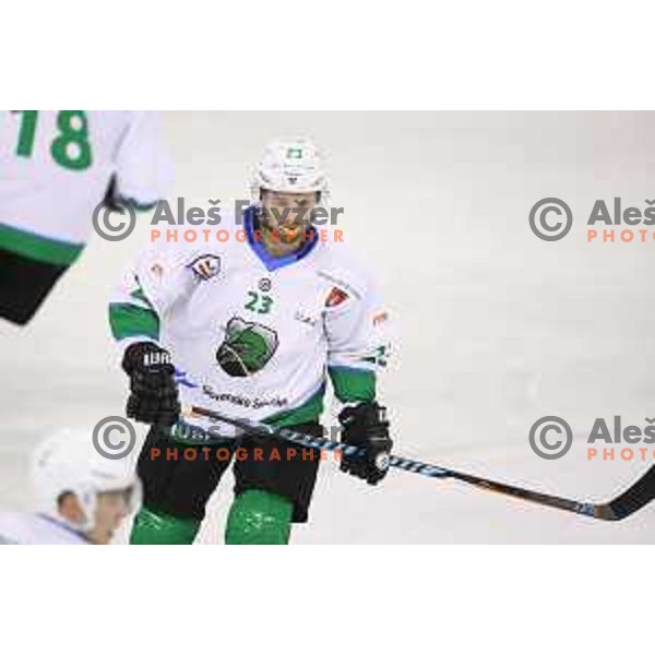 Crt Snoj of Olimpija in action during Alps League ice-hockey match between Olimpija and WSV in Tivoli Hall, Ljubljana, Slovenia on November 1, 2017
