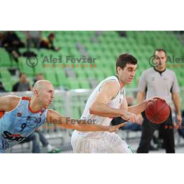 of Petrol Olimpija in action during Nova KBM league basketball match between Petrol Olimpija and Sixt Primorska in SRC Stozice, Ljubljana on November 2, 2017