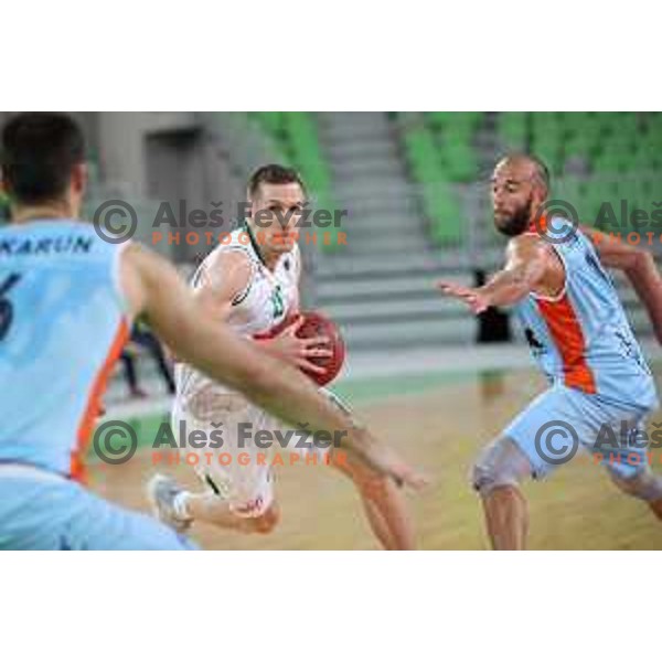 of Petrol Olimpija in action during Nova KBM league basketball match between Petrol Olimpija and Sixt Primorska in SRC Stozice, Ljubljana on November 2, 2017