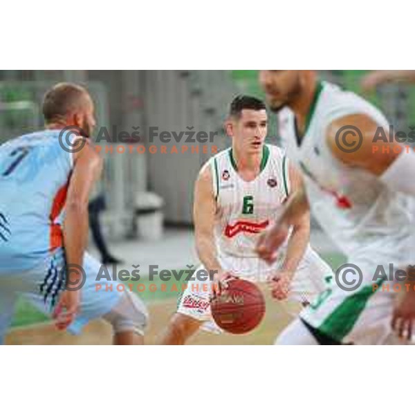 of Petrol Olimpija in action during Nova KBM league basketball match between Petrol Olimpija and Sixt Primorska in SRC Stozice, Ljubljana on November 2, 2017
