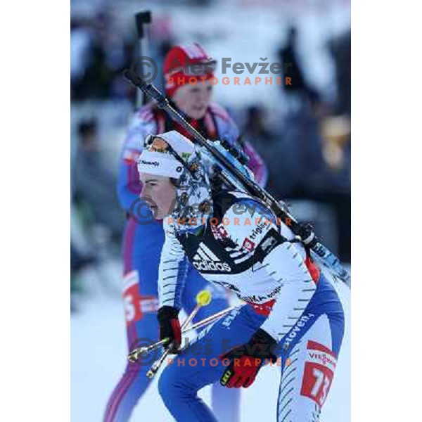 Andreja Mali (SLO) at E.on Ruhrgas IBU World Cup biathlon race on 15 km 13.12.2007, Pokljuka, Slovenia. Photo by Ales Fevzer 