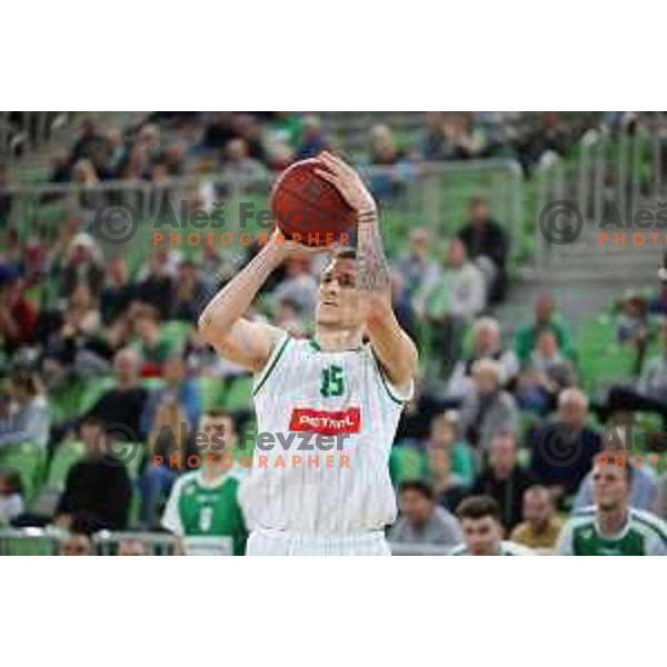 of Petrol Olimpija in action during Nova KBM league basketball match between Petrol Olimpija and Sixt Primorska in SRC Stozice, Ljubljana on November 2, 2017