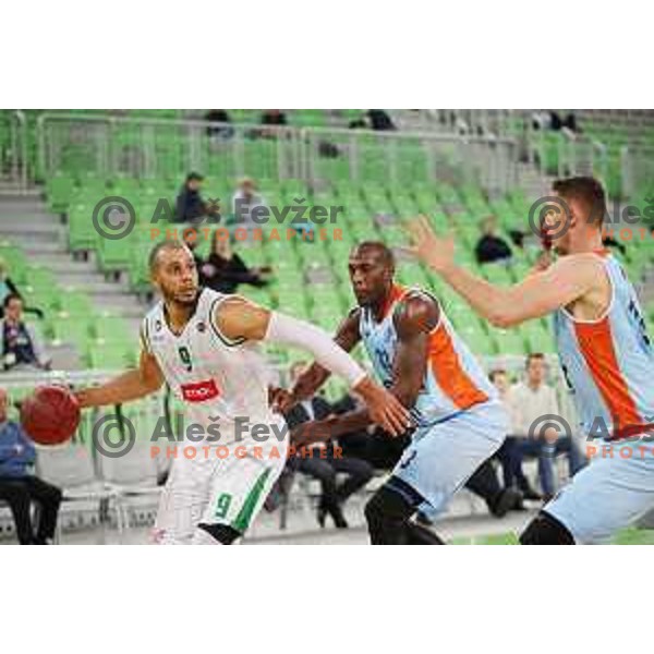 of Petrol Olimpija in action during Nova KBM league basketball match between Petrol Olimpija and Sixt Primorska in SRC Stozice, Ljubljana on November 2, 2017