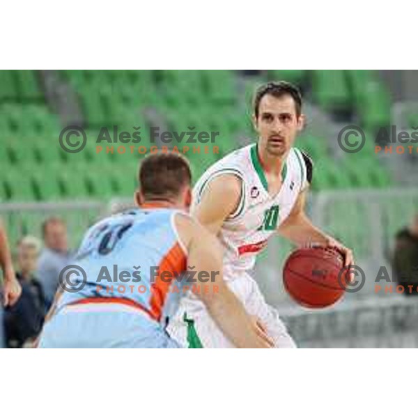 of Petrol Olimpija in action during Nova KBM league basketball match between Petrol Olimpija and Sixt Primorska in SRC Stozice, Ljubljana on November 2, 2017