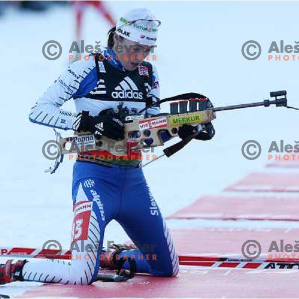 Diana Grudicek Ravnikar (SLO) at E.on Ruhrgas IBU World Cup biathlon race on 15 km 13.12.2007, Pokljuka, Slovenia. Photo by Ales Fevzer 