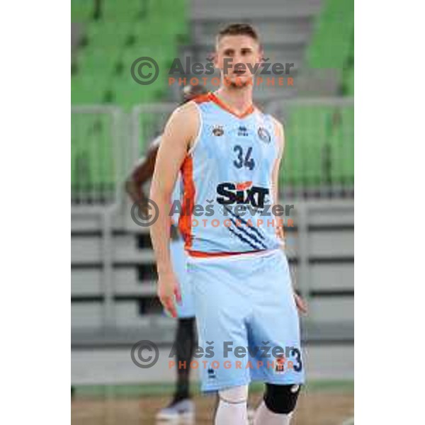 of Petrol Olimpija in action during Nova KBM league basketball match between Petrol Olimpija and Sixt Primorska in SRC Stozice, Ljubljana on November 2, 2017