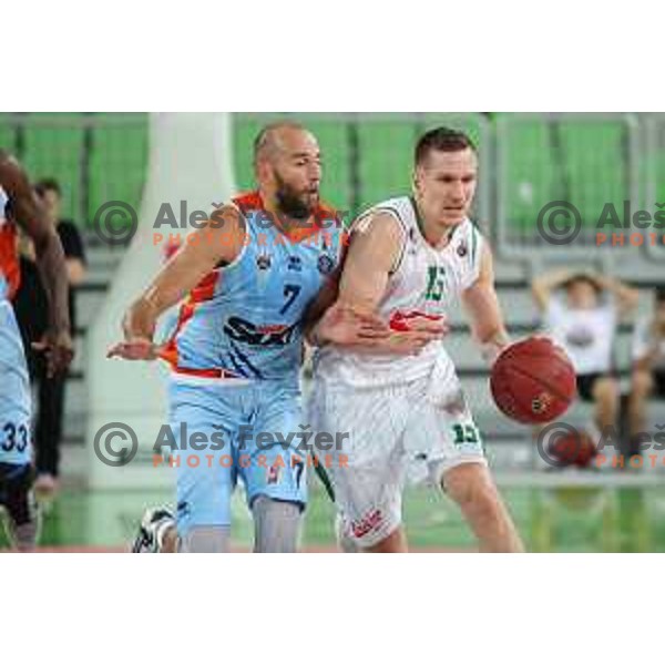 of Petrol Olimpija in action during Nova KBM league basketball match between Petrol Olimpija and Sixt Primorska in SRC Stozice, Ljubljana on November 2, 2017