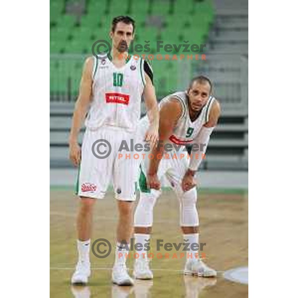 of Petrol Olimpija in action during Nova KBM league basketball match between Petrol Olimpija and Sixt Primorska in SRC Stozice, Ljubljana on November 2, 2017