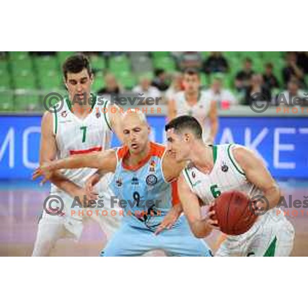 of Petrol Olimpija in action during Nova KBM league basketball match between Petrol Olimpija and Sixt Primorska in SRC Stozice, Ljubljana on November 2, 2017