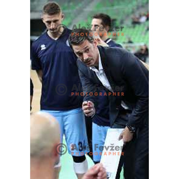 of Petrol Olimpija in action during Nova KBM league basketball match between Petrol Olimpija and Sixt Primorska in SRC Stozice, Ljubljana on November 2, 2017