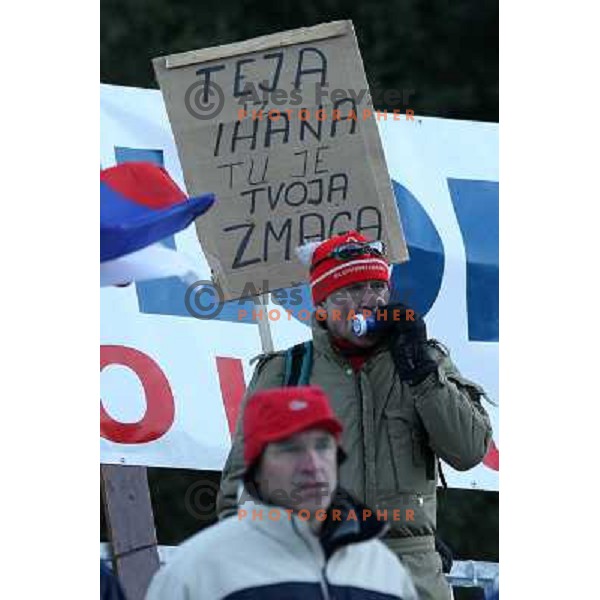 Teja Gregorion fan cheering at E.on Ruhrgas IBU World Cup biathlon race on 15 km 13.12.2007, Pokljuka, Slovenia. Photo by Ales Fevzer 