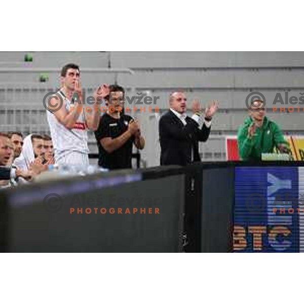 of Petrol Olimpija in action during Nova KBM league basketball match between Petrol Olimpija and Sixt Primorska in SRC Stozice, Ljubljana on November 2, 2017