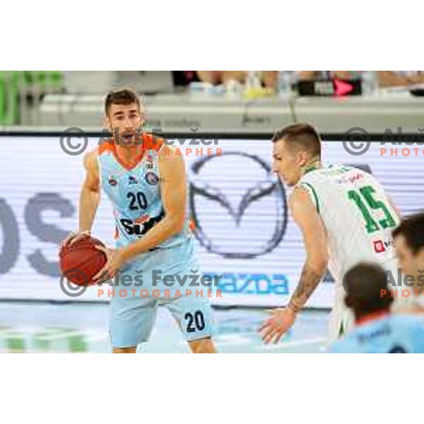 of Petrol Olimpija in action during Nova KBM league basketball match between Petrol Olimpija and Sixt Primorska in SRC Stozice, Ljubljana on November 2, 2017
