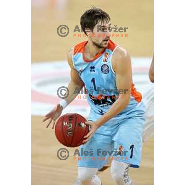 of Petrol Olimpija in action during Nova KBM league basketball match between Petrol Olimpija and Sixt Primorska in SRC Stozice, Ljubljana on November 2, 2017