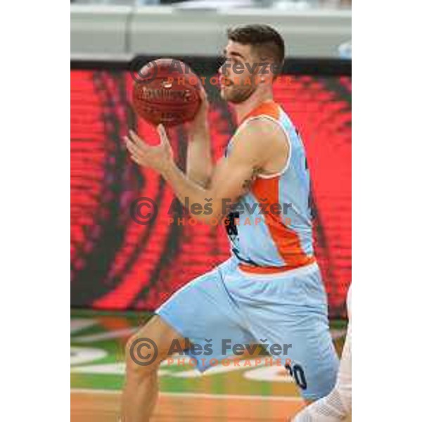 of Petrol Olimpija in action during Nova KBM league basketball match between Petrol Olimpija and Sixt Primorska in SRC Stozice, Ljubljana on November 2, 2017