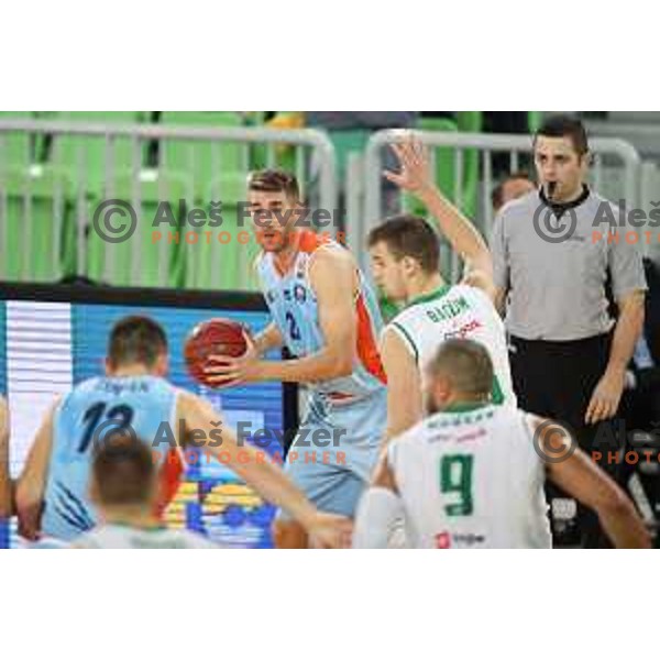 of Petrol Olimpija in action during Nova KBM league basketball match between Petrol Olimpija and Sixt Primorska in SRC Stozice, Ljubljana on November 2, 2017