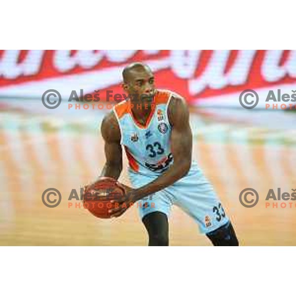 of Petrol Olimpija in action during Nova KBM league basketball match between Petrol Olimpija and Sixt Primorska in SRC Stozice, Ljubljana on November 2, 2017