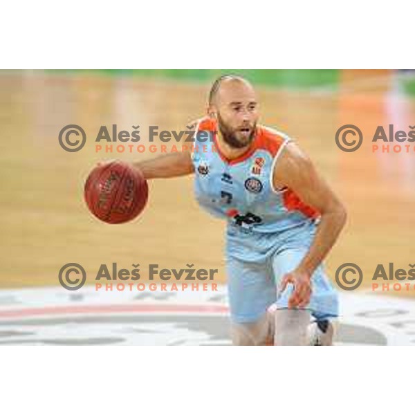 of Petrol Olimpija in action during Nova KBM league basketball match between Petrol Olimpija and Sixt Primorska in SRC Stozice, Ljubljana on November 2, 2017