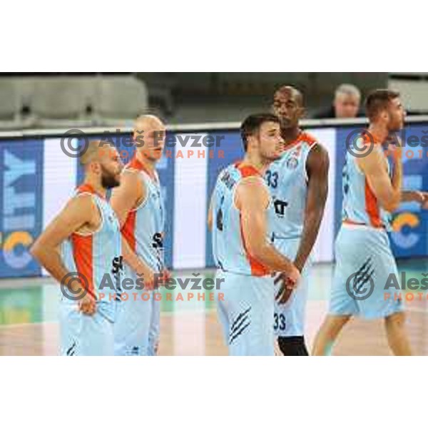of Petrol Olimpija in action during Nova KBM league basketball match between Petrol Olimpija and Sixt Primorska in SRC Stozice, Ljubljana on November 2, 2017