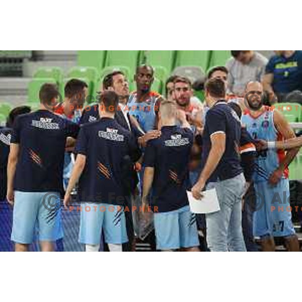 of Petrol Olimpija in action during Nova KBM league basketball match between Petrol Olimpija and Sixt Primorska in SRC Stozice, Ljubljana on November 2, 2017