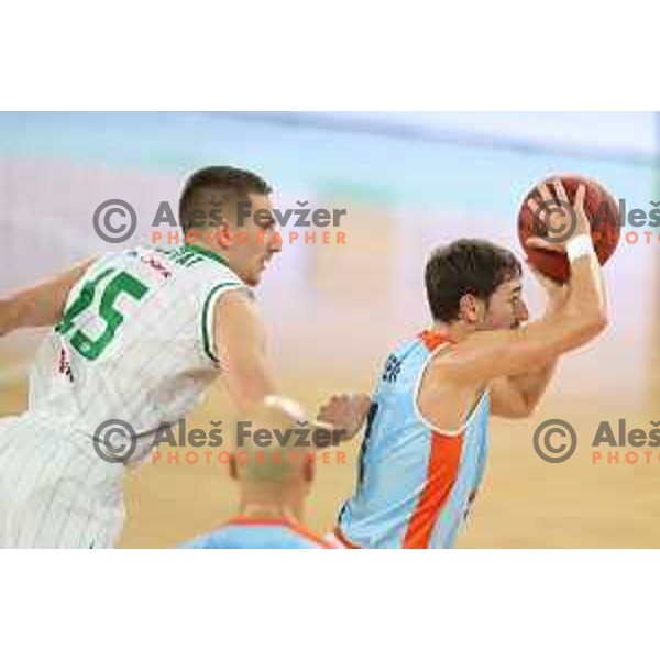 of Petrol Olimpija in action during Nova KBM league basketball match between Petrol Olimpija and Sixt Primorska in SRC Stozice, Ljubljana on November 2, 2017