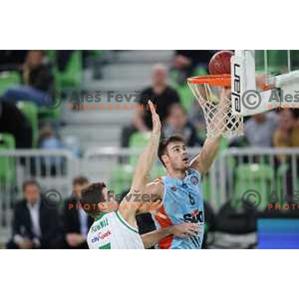 of Petrol Olimpija in action during Nova KBM league basketball match between Petrol Olimpija and Sixt Primorska in SRC Stozice, Ljubljana on November 2, 2017