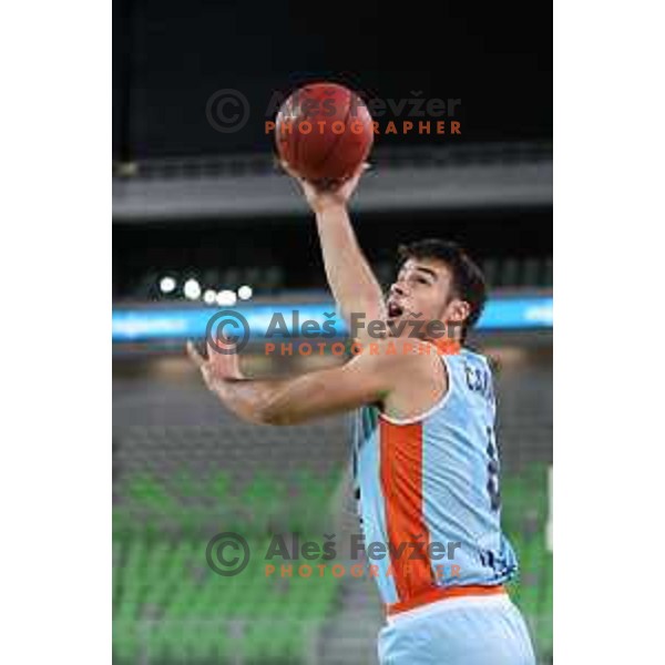 of Petrol Olimpija in action during Nova KBM league basketball match between Petrol Olimpija and Sixt Primorska in SRC Stozice, Ljubljana on November 2, 2017