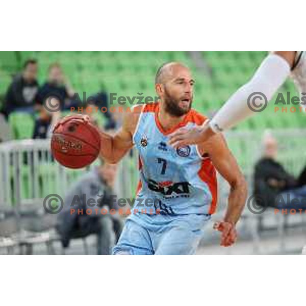 of Petrol Olimpija in action during Nova KBM league basketball match between Petrol Olimpija and Sixt Primorska in SRC Stozice, Ljubljana on November 2, 2017