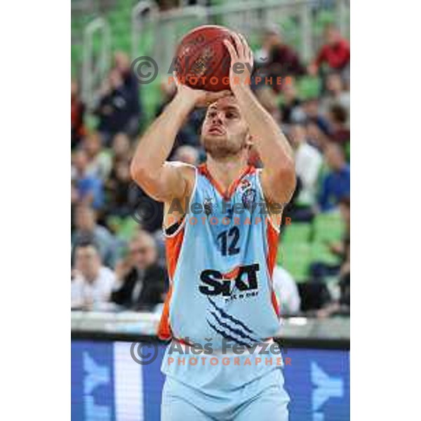 of Petrol Olimpija in action during Nova KBM league basketball match between Petrol Olimpija and Sixt Primorska in SRC Stozice, Ljubljana on November 2, 2017