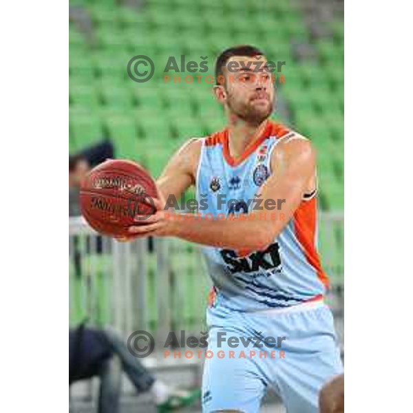 of Petrol Olimpija in action during Nova KBM league basketball match between Petrol Olimpija and Sixt Primorska in SRC Stozice, Ljubljana on November 2, 2017