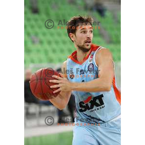 of Petrol Olimpija in action during Nova KBM league basketball match between Petrol Olimpija and Sixt Primorska in SRC Stozice, Ljubljana on November 2, 2017