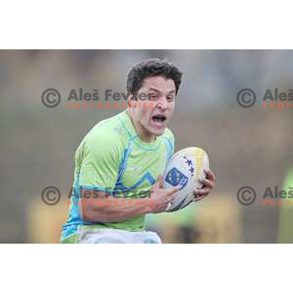 action during rugby match between Slovenia and Slovakia at ZAK Stadium, Ljubljana on November 4, 2017
