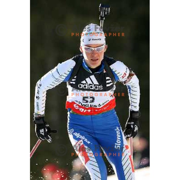Teja Gregorin (SLO) at E.on Ruhrgas IBU World Cup biathlon race on 15 km 13.12.2007, Pokljuka, Slovenia. Photo by Ales Fevzer 