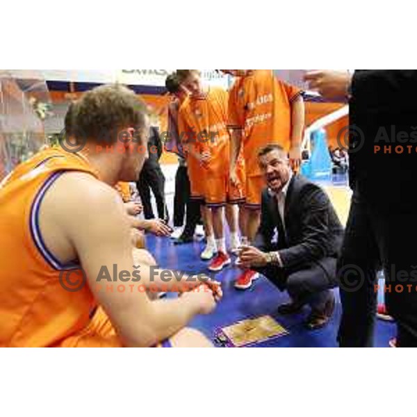 action during Nova KBM league basketball match between Helios Suns and Hopsi Polzela in Domzale Sports Hall, Slovenia on November 4, 2017