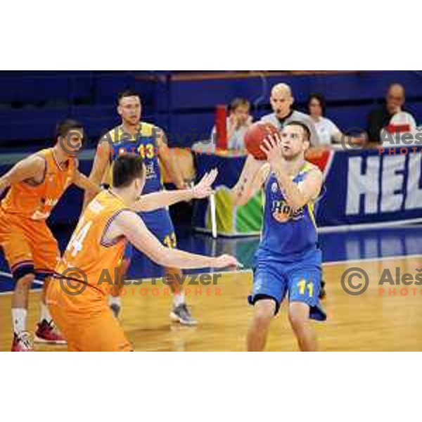 action during Nova KBM league basketball match between Helios Suns and Hopsi Polzela in Domzale Sports Hall, Slovenia on November 4, 2017