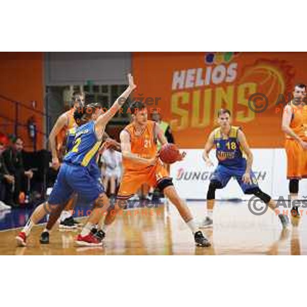 action during Nova KBM league basketball match between Helios Suns and Hopsi Polzela in Domzale Sports Hall, Slovenia on November 4, 2017