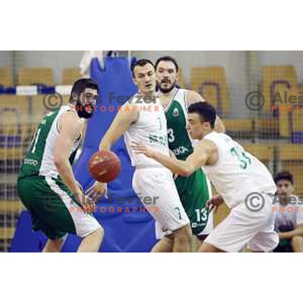 action during Nova KBM league basketball match between Ilirija and Krka in Tivoli Hall, Ljubljana, Slovenia on November 4, 2017