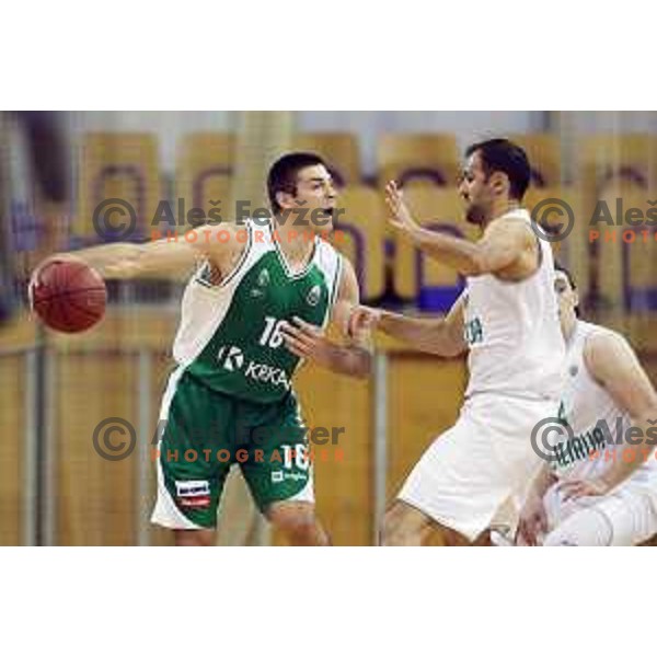 action during Nova KBM league basketball match between Ilirija and Krka in Tivoli Hall, Ljubljana, Slovenia on November 4, 2017