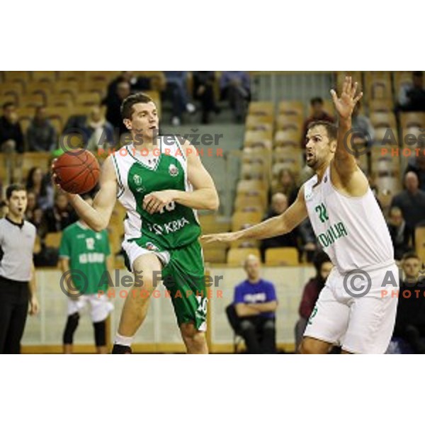 action during Nova KBM league basketball match between Ilirija and Krka in Tivoli Hall, Ljubljana, Slovenia on November 4, 2017